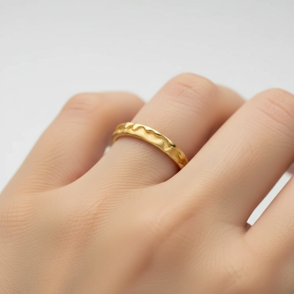 18K Vergoldetes Sterlingsilber - HoneyGoldRing 