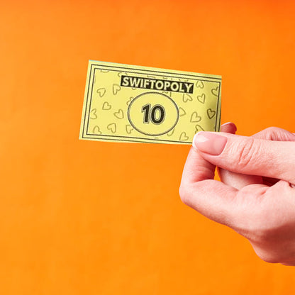 Musikbasiertes Brettspiel mit Songkarten und Monopolygeld für Spielabende