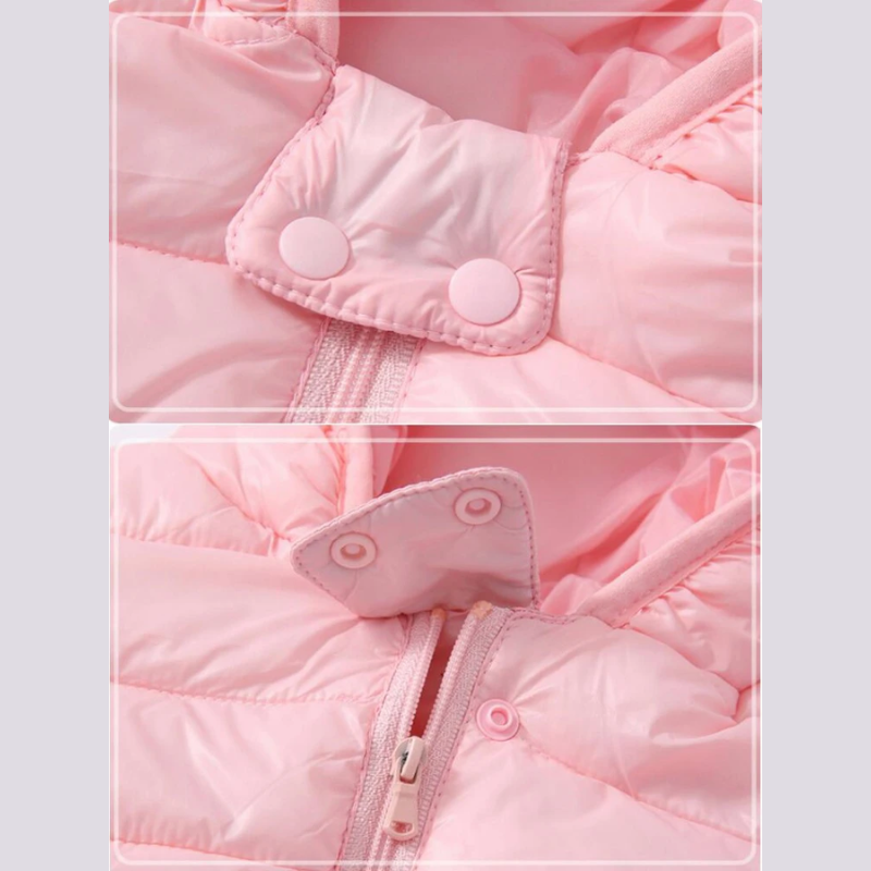 Kinder Regenjacke wasserdicht im Daunenstil mit Karikatur-Design – Miro