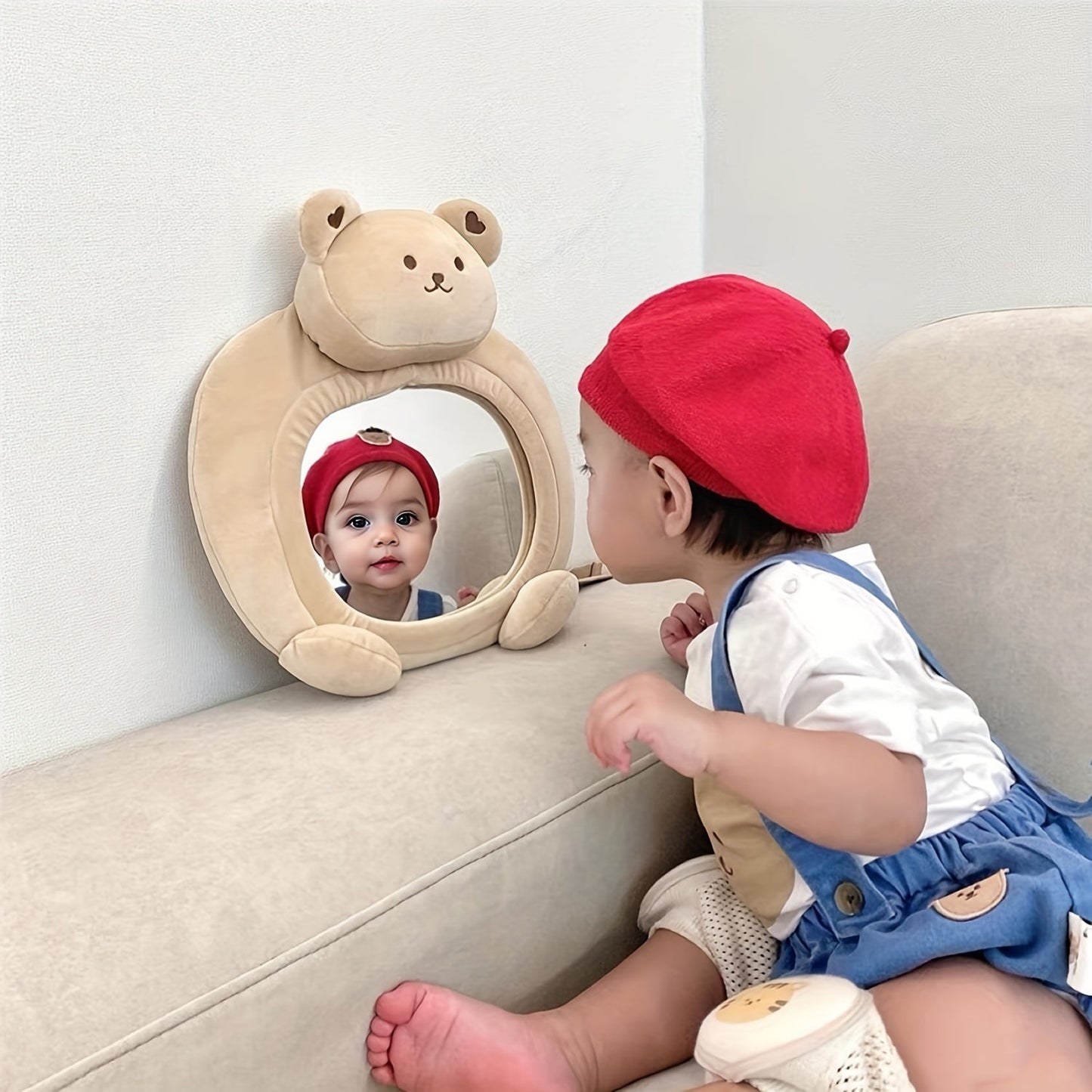 Rücksitz-Spiegel mit Bärenmotiv für Babys – Sicherer Blick nach hinten