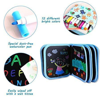 Wiederverwendbares Lern- & Zeichenbuch für Kinder – inkl. 12 Stifte