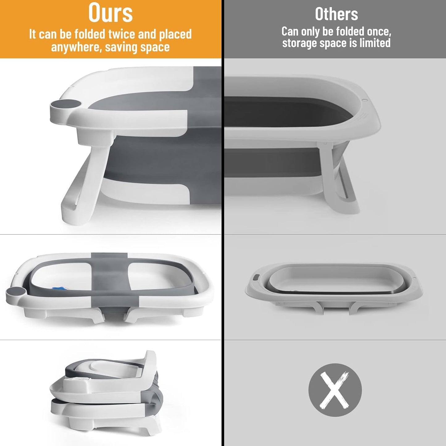 Kollabierbare Babybadewanne mit Netz – BathNest