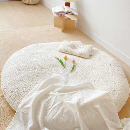 Gepolsterte Baby-Krabbelmatte aus Baumwolle mit Tiermotiv-Stickerei – 80 cm