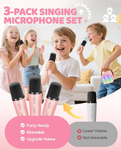 Tragbare Mini-Karaoke-Maschine mit Bluetooth-Lautsprecher und 2 kabellosen Mikrofonen – Veylo