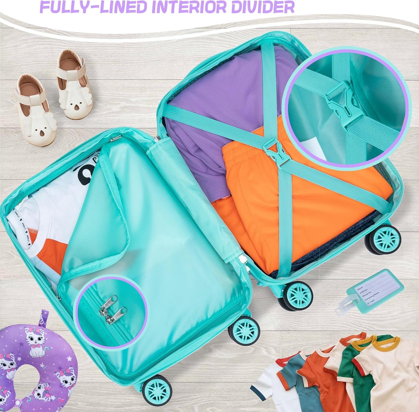 Kinder-Kabinengepäck-Set aus Hartschale mit Spinner-Rollen – Game Day