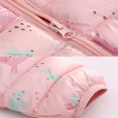 Kinder Regenjacke wasserdicht im Daunenstil mit Karikatur-Design – Miro