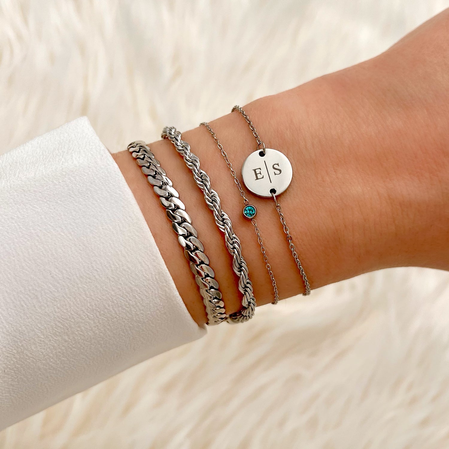 925 Sterling Silberarmband - GoldFlash 