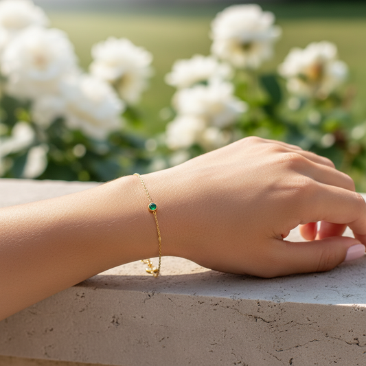 925 Sterling Silberarmband - GoldFlash 