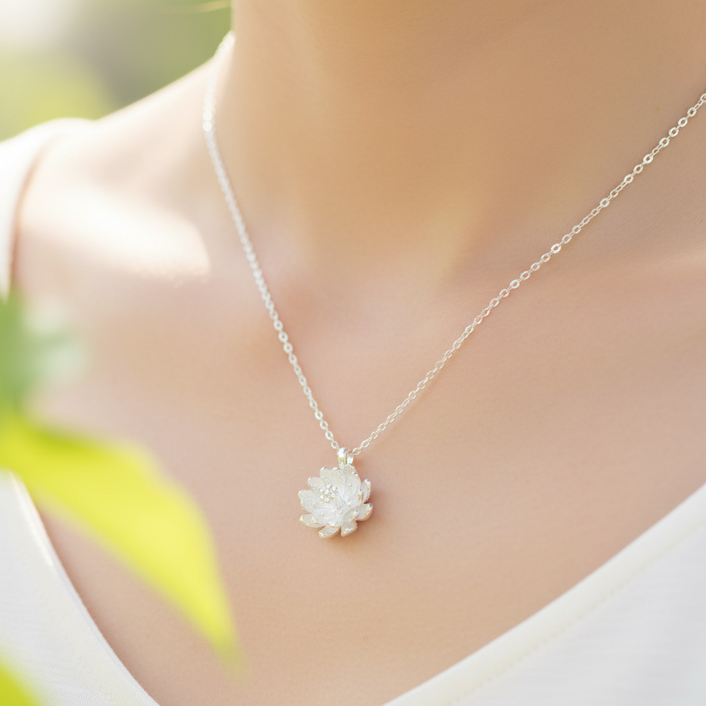 925er Silberkette - LotusNecklace 