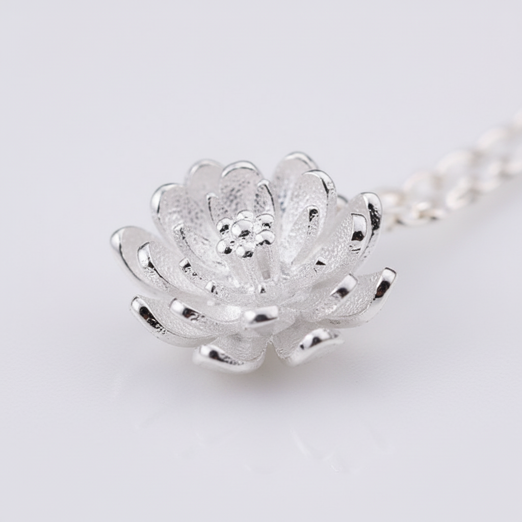 925er Silberkette - LotusNecklace 