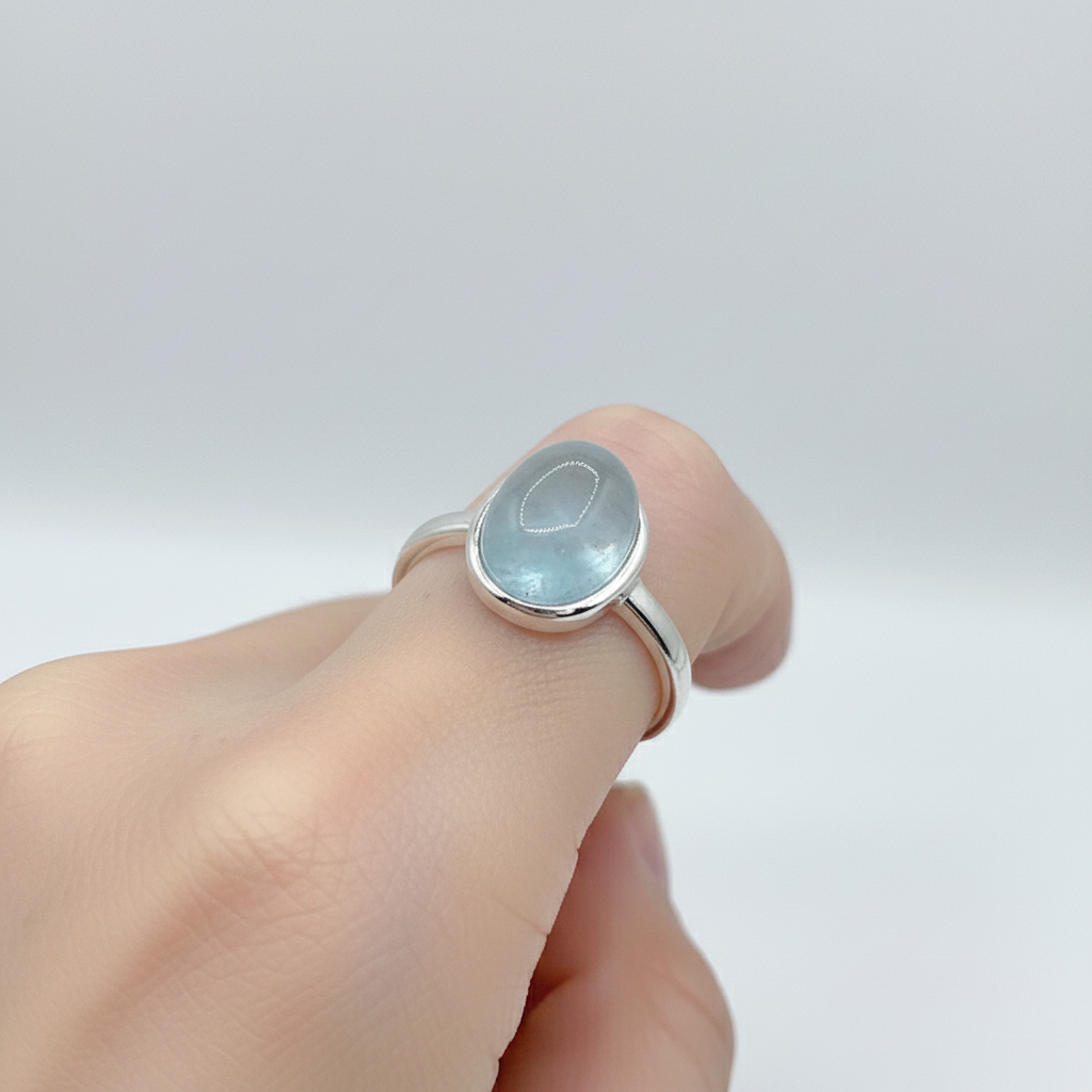 925er Sterlingsilber Ring - AquamarineElegance 