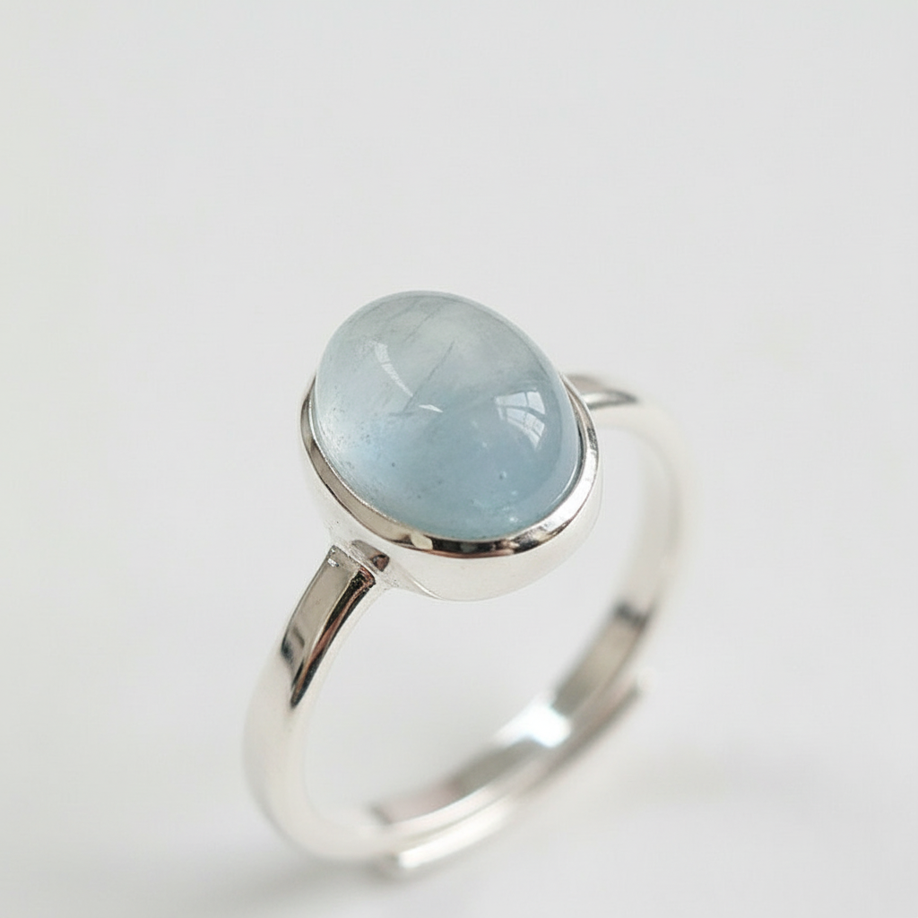 925er Sterlingsilber Ring - AquamarineElegance 