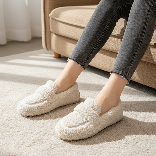Damen Hausschuh Pantoffel Mit Fleece - FluffStep