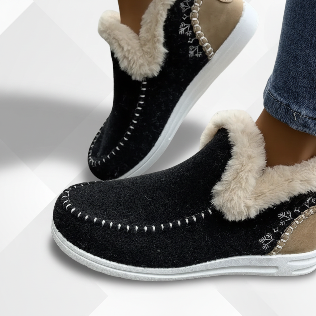 Damenkomfortschuhe Mit Plüschfutter - ComfyGlide