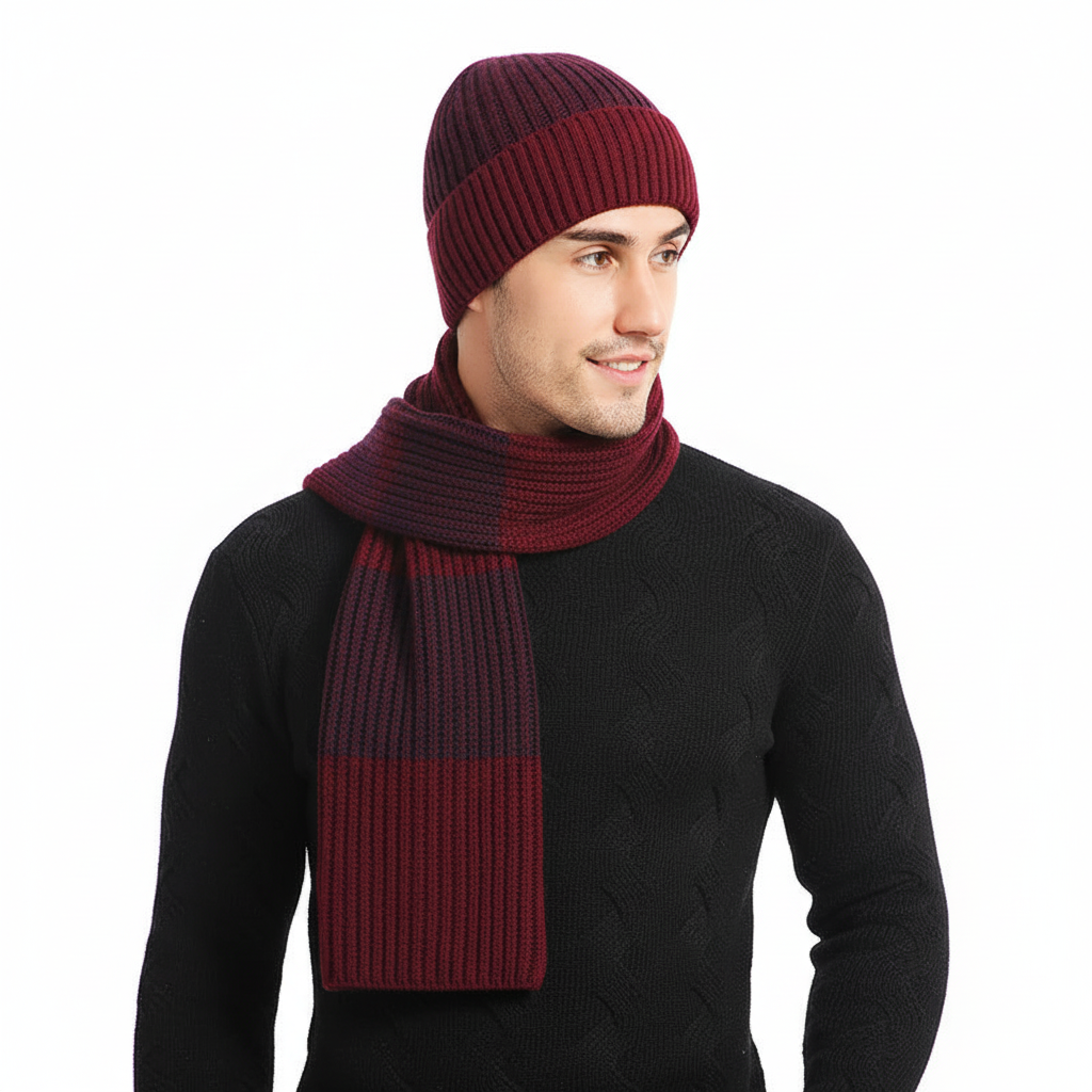 Dreiteiliges Strickset Aus Wollgarn - Frostique