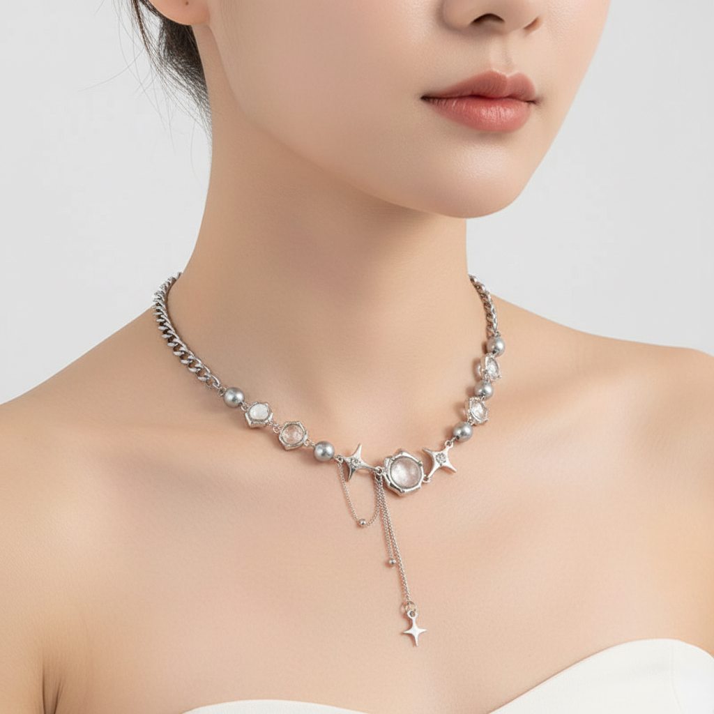 Einstellbare Halskette - SparklePearl 