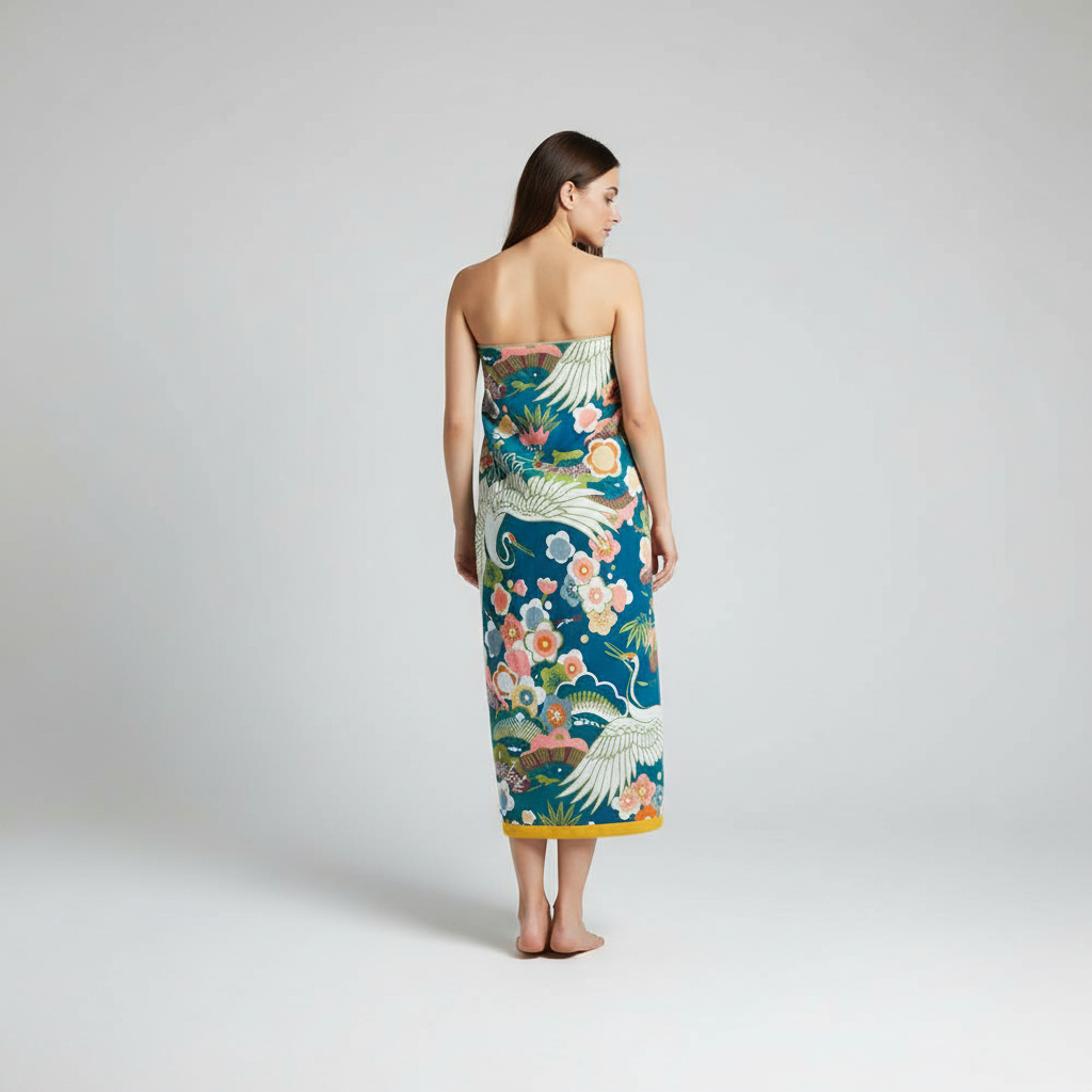 Elegante Badetuch Mit Druck - FlowerLuxe