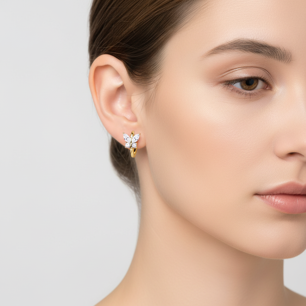 Elegante Creolen Mit Anhänger - ButterflyHoop 