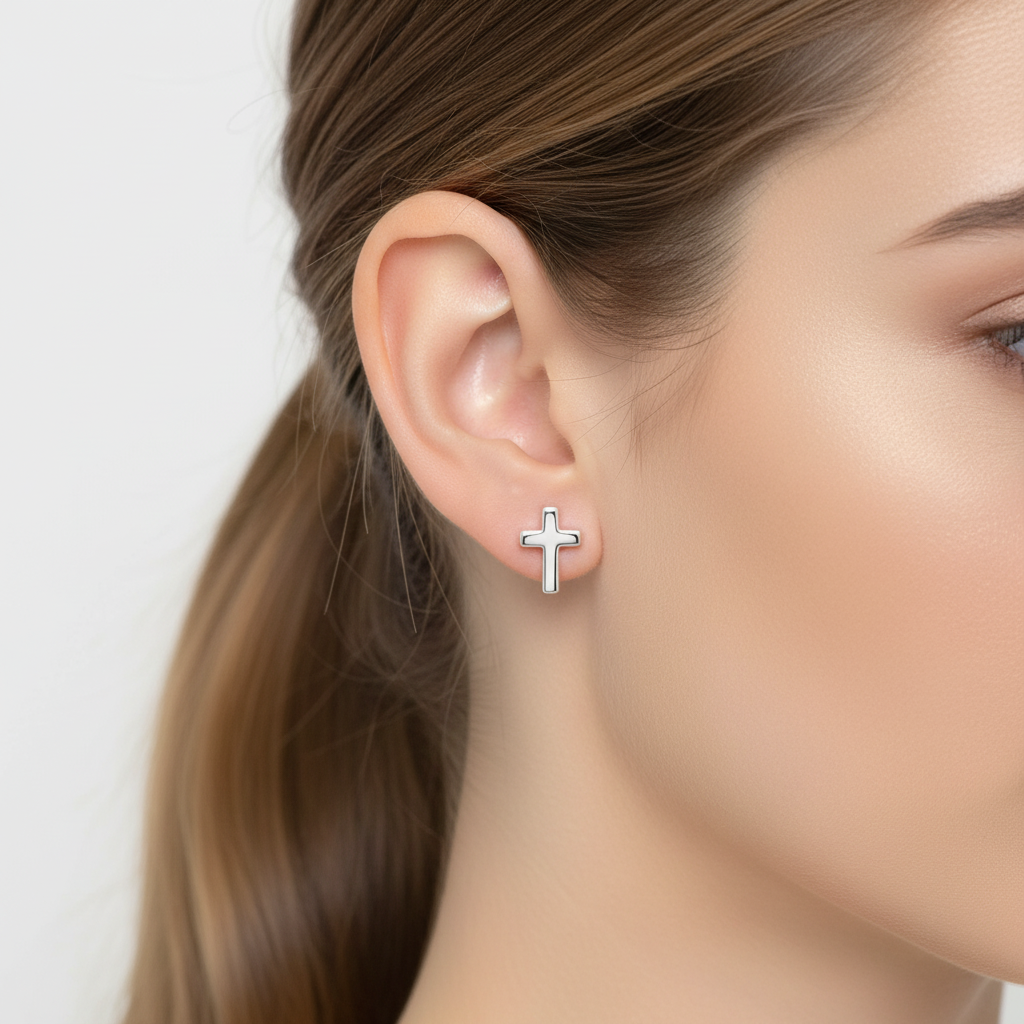 Filigrane Kreuz-Ohrringe - CrossShimmer 