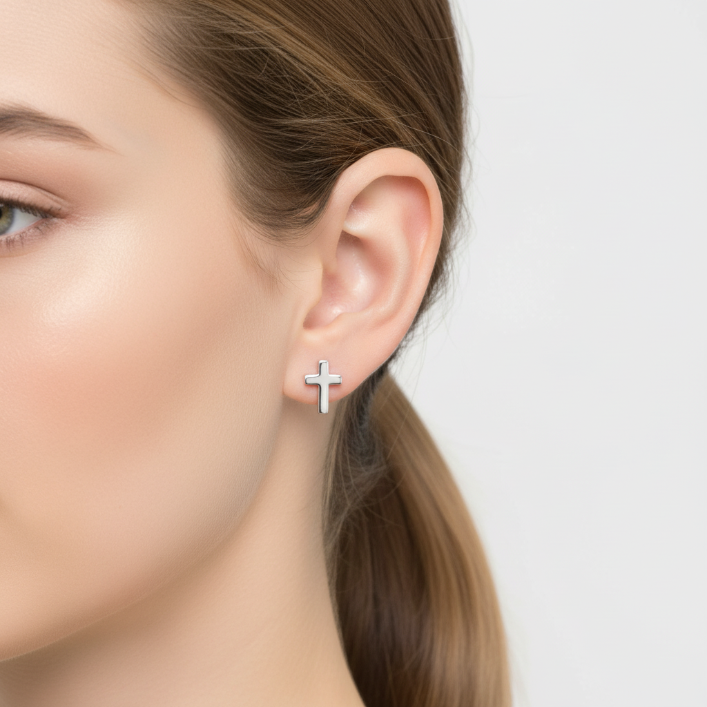 Filigrane Kreuz-Ohrringe - CrossShimmer 