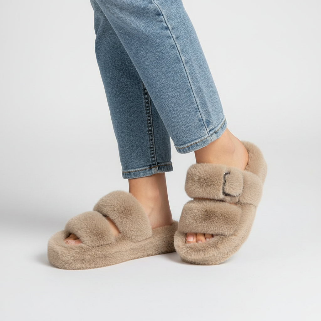 Gefütterte Flauschige Hausschuhe - WarmFluff