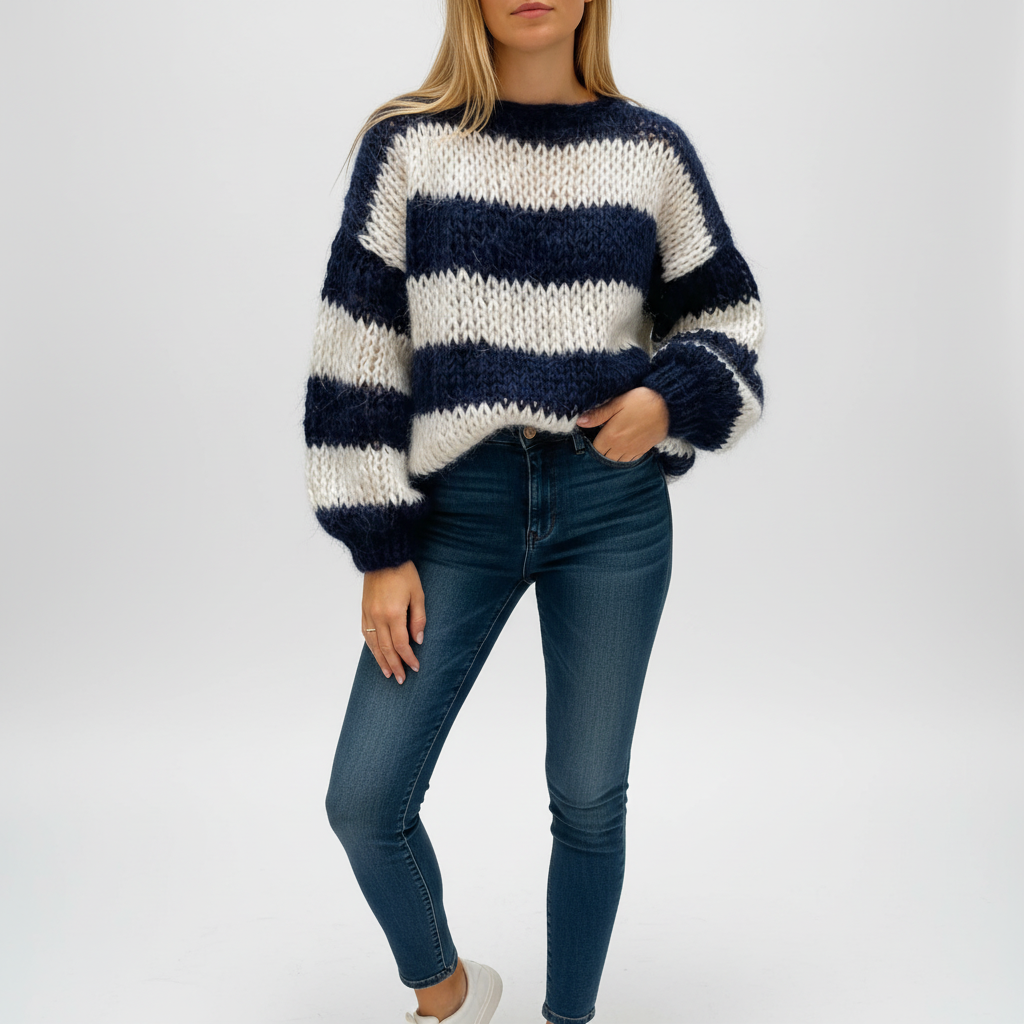 Gemusterter Oversize-Pullover -  Lara