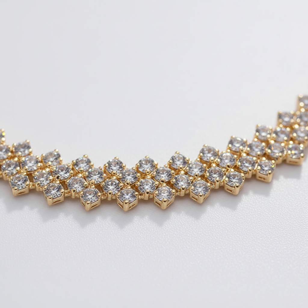 Geometrische Strass-Halskette - BraveryShine 