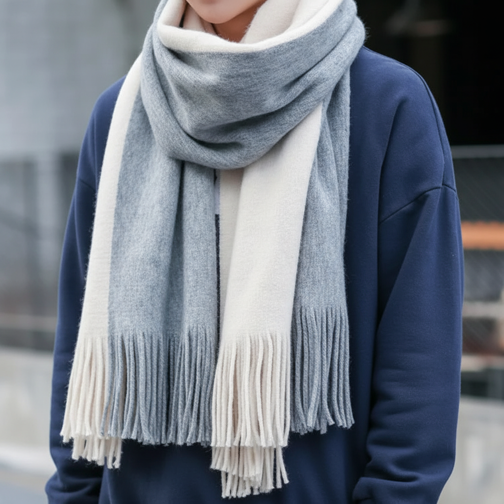 Gestrickter Schal Mit Fransenabschluss - Flaushade