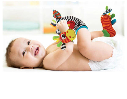 Sensorik-Rassel-Set für Babys mit Hand- und Fußspiel – WackelSpaß (1 kaufen, 1 gratis)