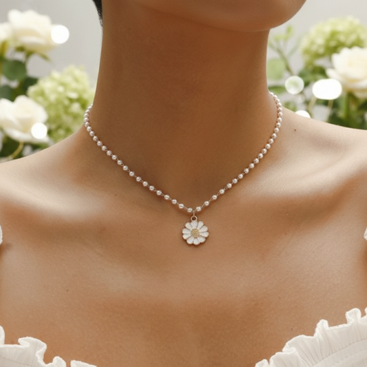 Halskette Mit Anhänger - PetalPearl 