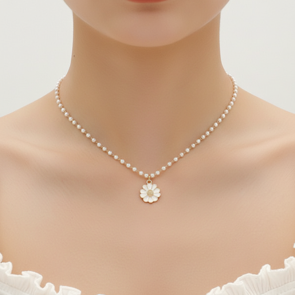 Halskette Mit Anhänger - PetalPearl 