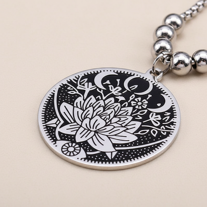 Halskette Mit Lotusmotiv - SilverPower 