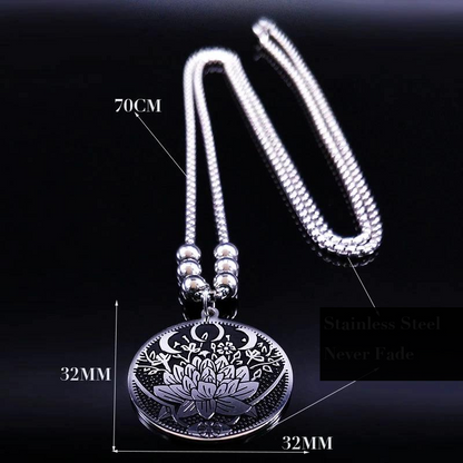 Halskette Mit Lotusmotiv - SilverPower 