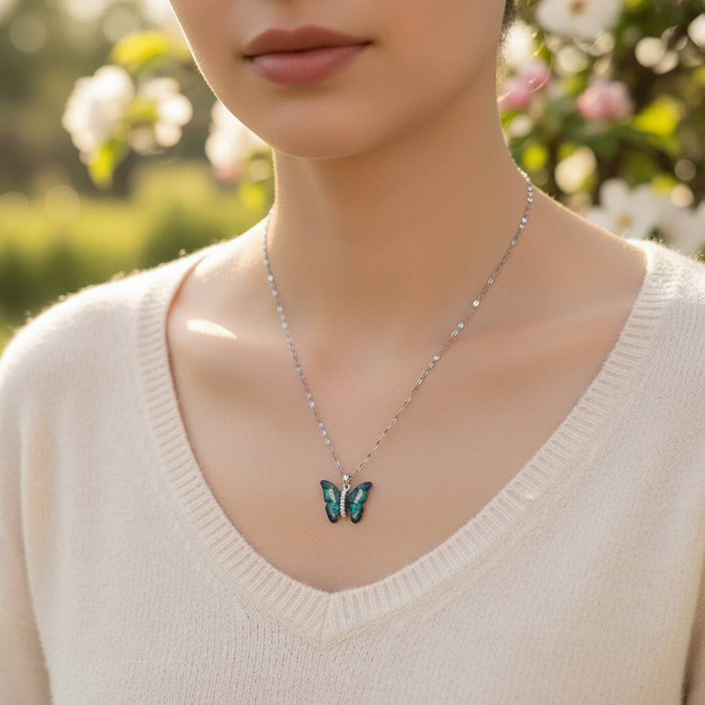 Halskette Mit Schmetterlingsmotiv - Butterfli 