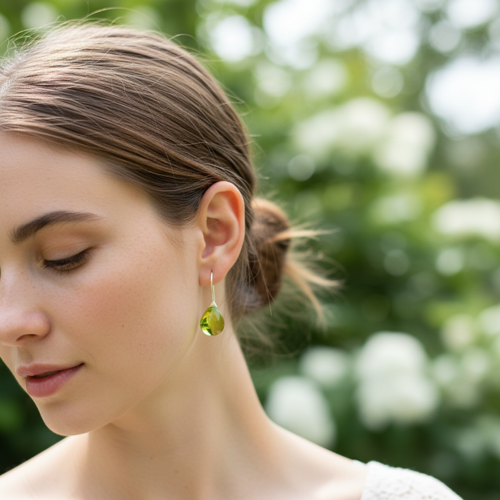 Handgefertigte Ohrringe - OliveGlow 