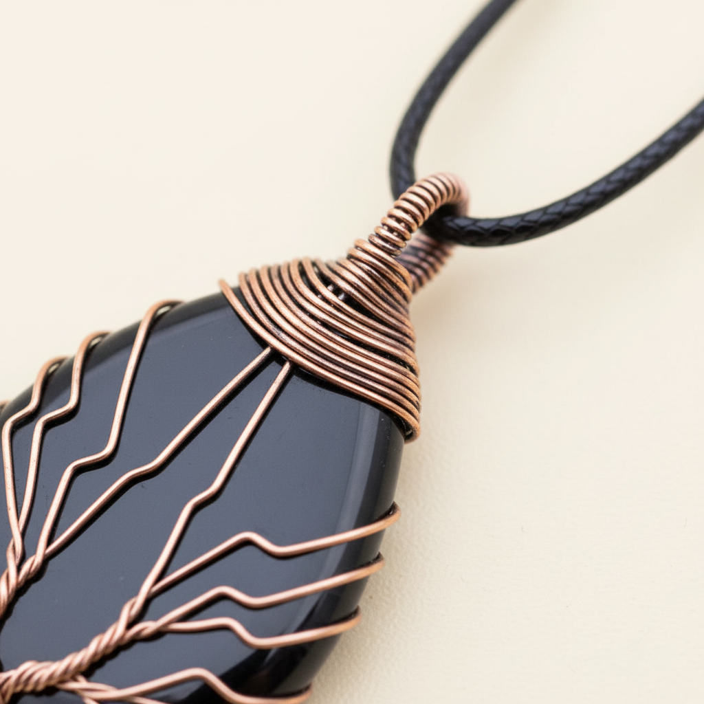 Handgefertigte Tropfenkette - ObsidianPower 