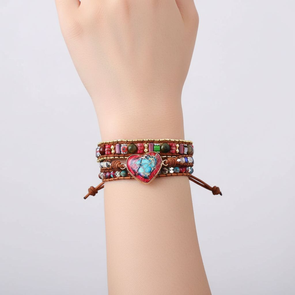 Handgefertigtes Wickelarmband - JasperBracelet 