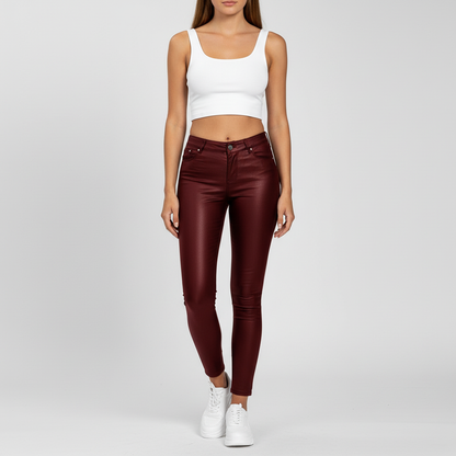 Hochtaillierte Lederhose - Emilia