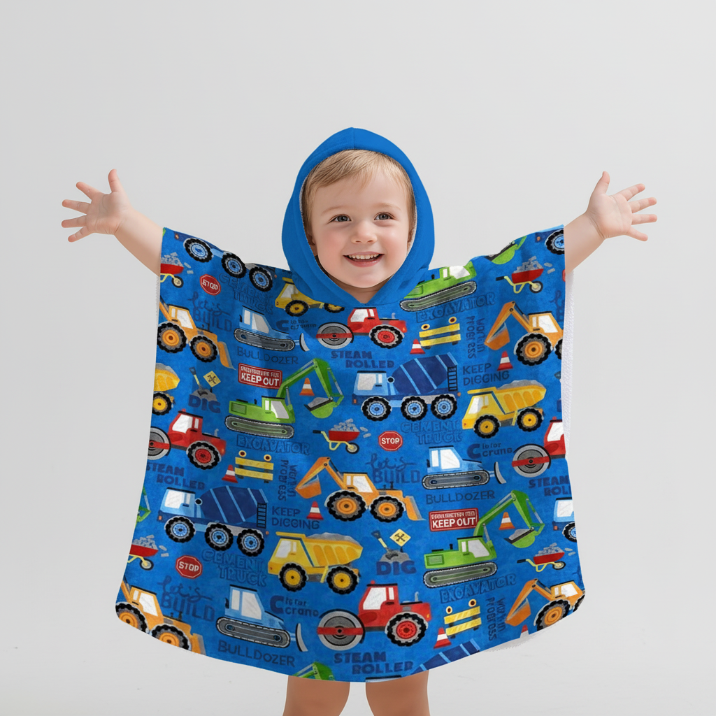 Hooded Kinderponcho - ConstructionHoodie