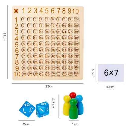 Multiplikationsspiel aus Holz für Kinder mit Lernkarten – Maximo