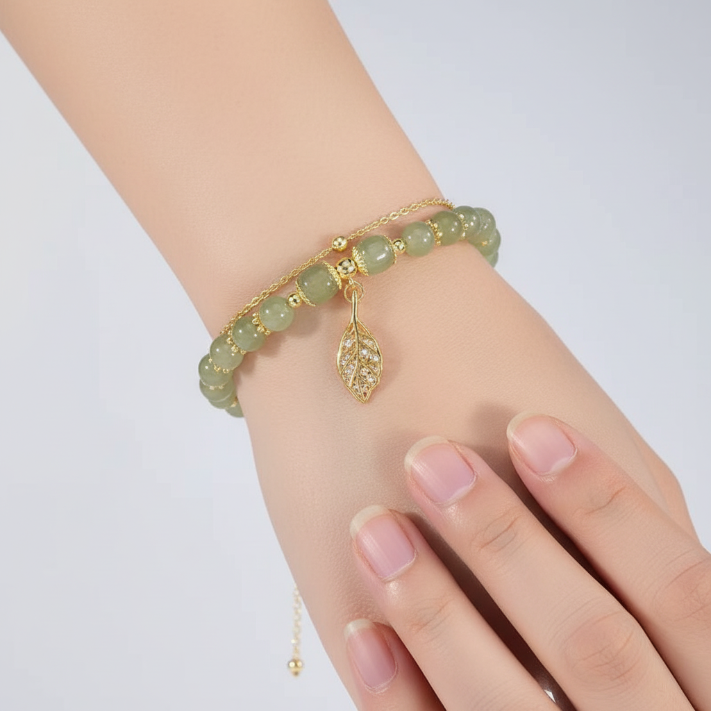 Jade Armband Mit Blattdesign - JadeLeaf 