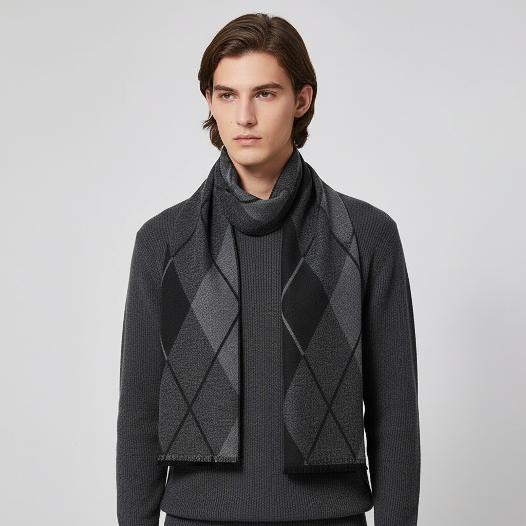 Kariertes Herrenschal Kaschmir Mischgewebe - HeatLoom