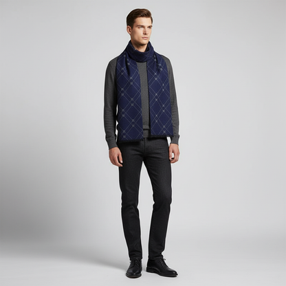 Kariertes Herrenschal Kaschmir Mischgewebe - HeatLoom