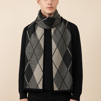 Kariertes Herrenschal Kaschmir Mischgewebe - HeatLoom