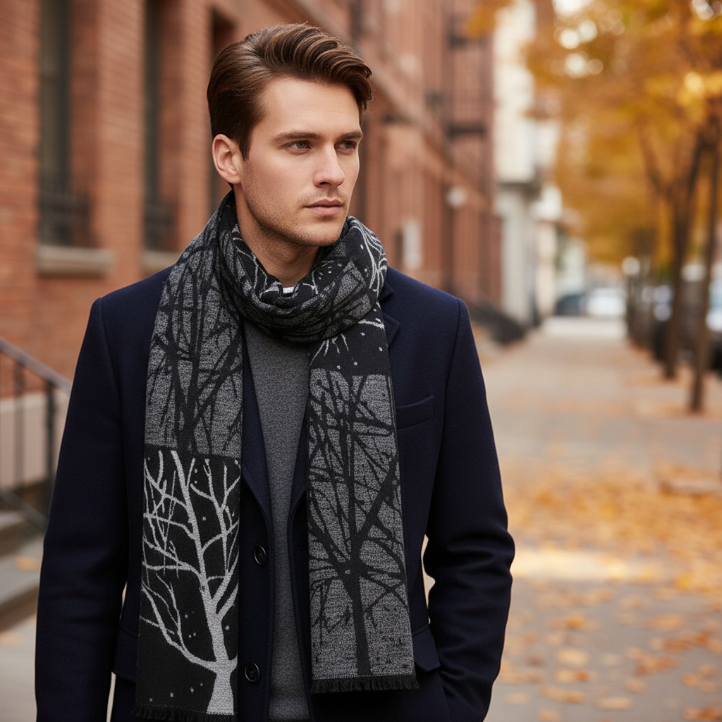 Kariertes Herrenschal Kaschmir Mischgewebe - HeatLoom