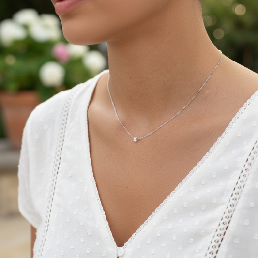 Kette Mit Zirkonia-Anhänger - GlimmerCircle 