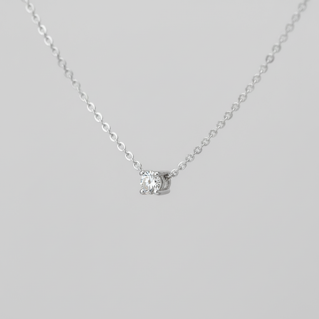 Kette Mit Zirkonia-Anhänger - GlimmerCircle 