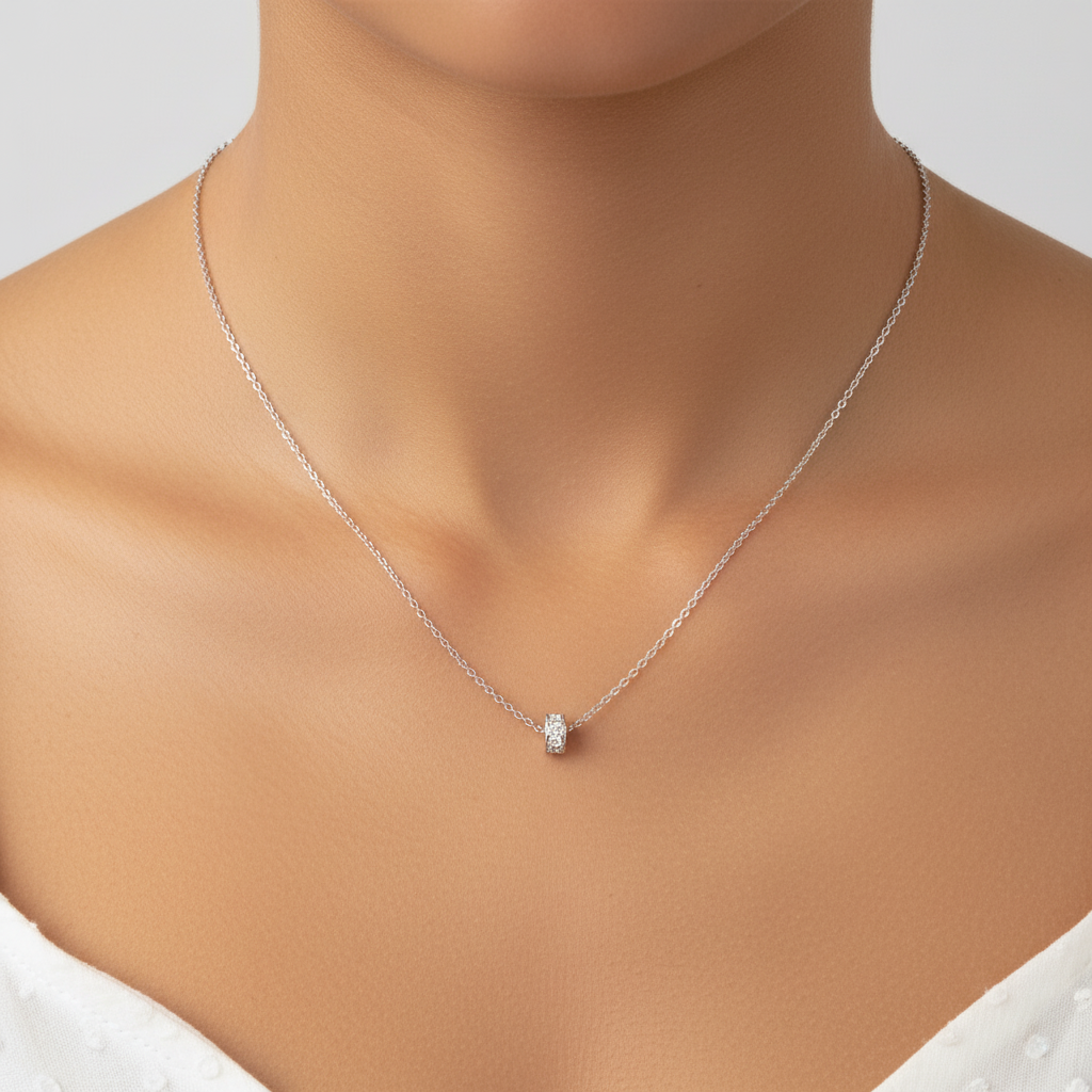 Kette Mit Zirkonia-Anhänger - GlimmerCircle 