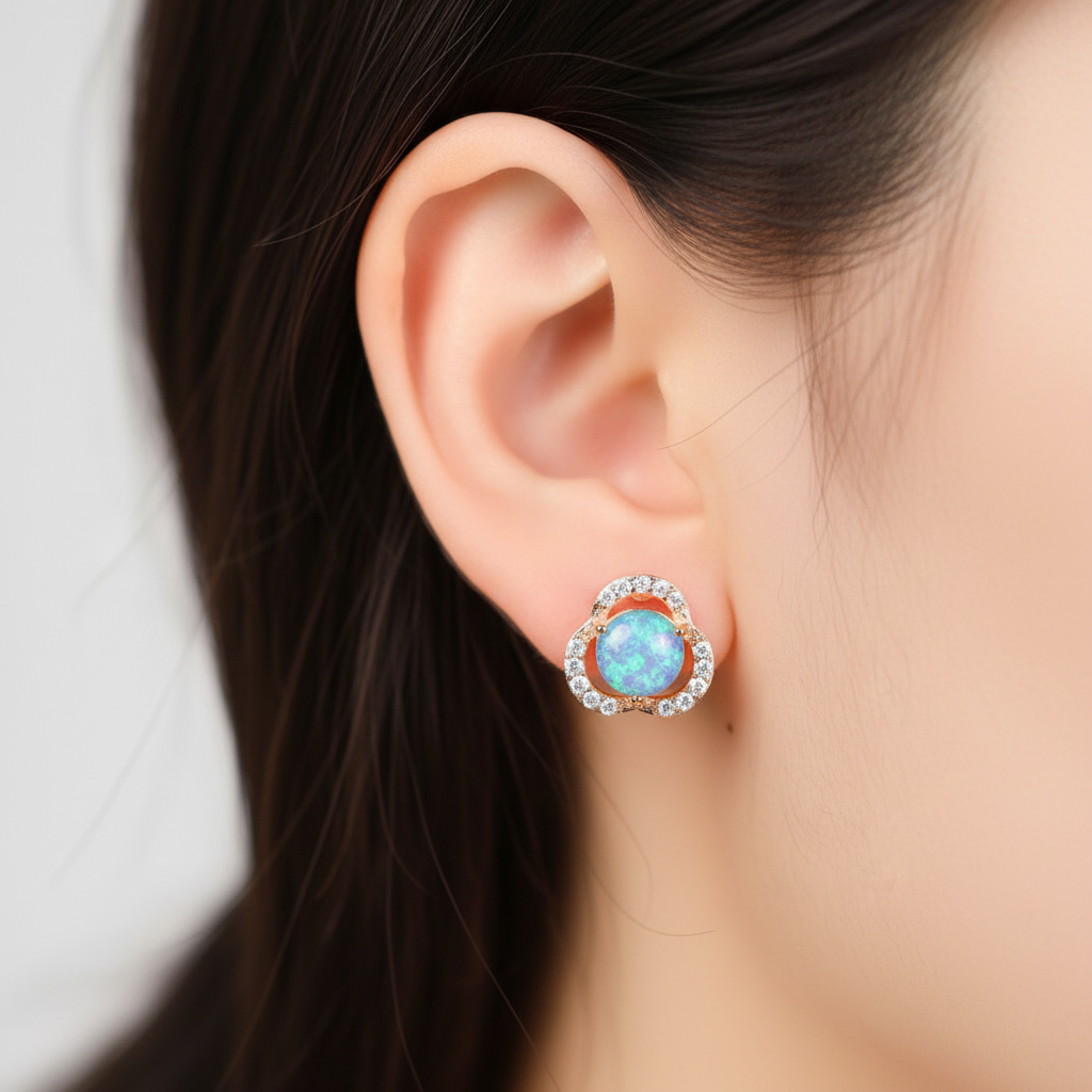 Kleeblatt-Ohrringe Aus Opal - LuckStone 