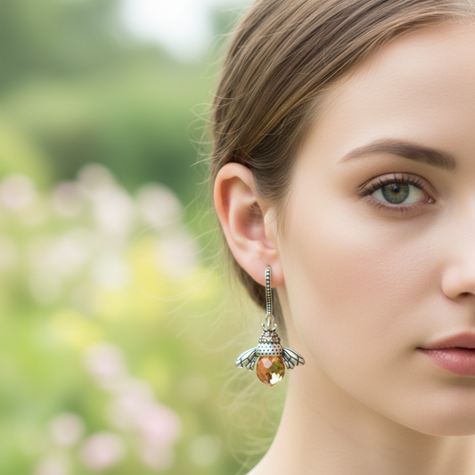 Kristallohrringe Mit Bienenmotiv - BeeGlamour 